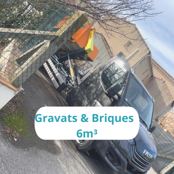 Société location benne de 6m3 gravats pas cher (briquette rouge, platre) à Vitrolles près de Marignane